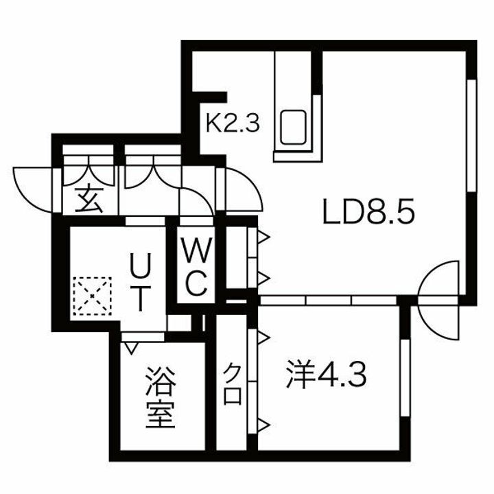 北海道札幌市中央区大通西14(マンション)の賃貸物件の間取り