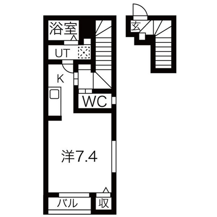 宮城県仙台市若林区一本杉町(アパート)の賃貸物件の間取り