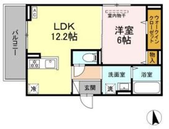 岡山県総社市駅南1(アパート)の賃貸物件の間取り