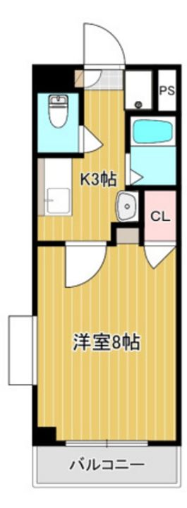 岡山県岡山市北区国体町の賃貸マンションの間取り