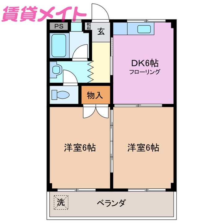 第三コーポ優珈里の間取り