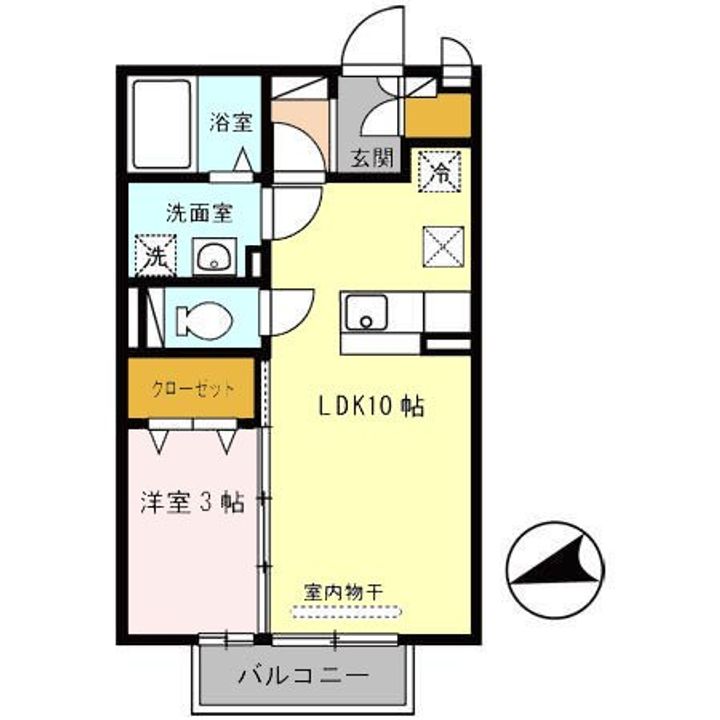滋賀県野洲市行畑2(アパート)の賃貸物件の間取り