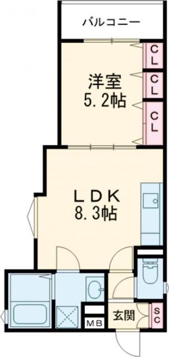 大阪府四條畷市大字清瀧(アパート)の賃貸物件の間取り