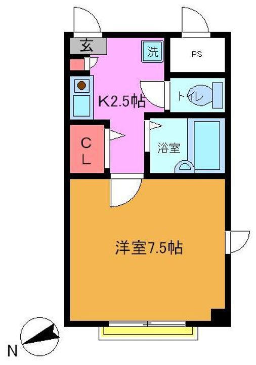 千葉県市川市鬼高2(マンション)の賃貸物件の間取り