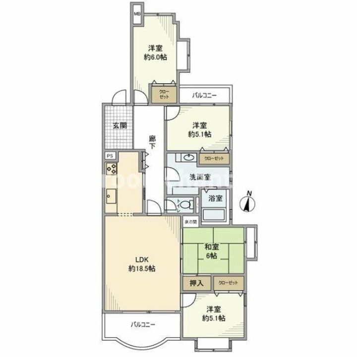 Court Hills 白楽東1号棟の間取り