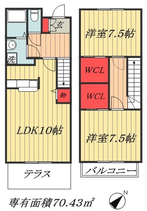 千葉県市川市下貝塚2(一戸建)の賃貸物件の間取り