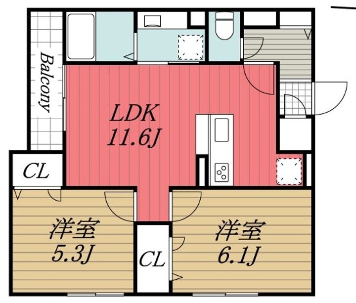 千葉県千葉市中央区新宿1(マンション)の賃貸物件の間取り