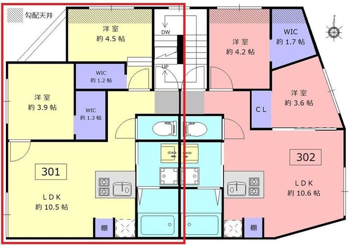 東京都中野区弥生町1(マンション)の賃貸物件の間取り