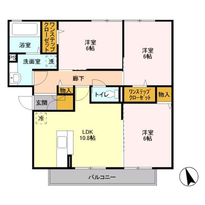 群馬県太田市浜町(アパート)の賃貸物件の間取り