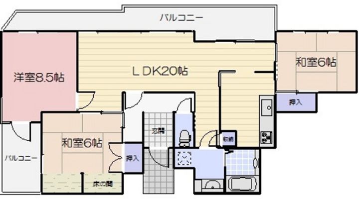 両備グレースマンション医大西の間取り