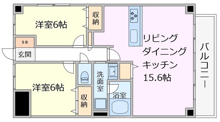 ゼファーシャン・ティオン蘇我弐番館の間取り