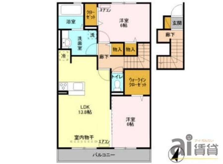 埼玉県入間市鍵山2(マンション)の賃貸物件の間取り