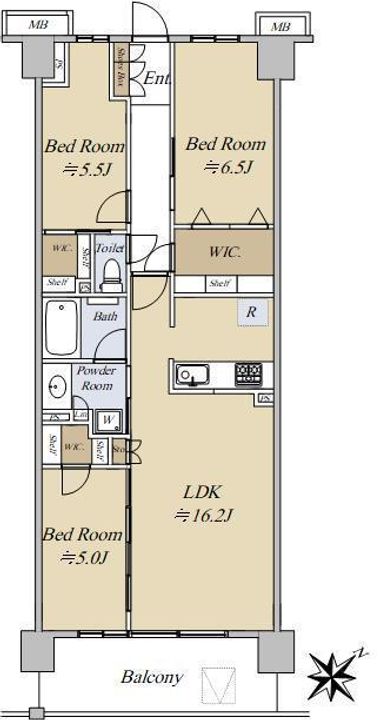 クレストシティ鎌倉大船サウスの間取り
