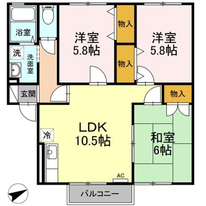 セジュール島田 B棟の間取り