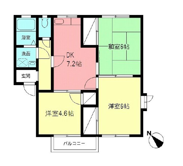 神奈川県秦野市鶴巻(アパート)の賃貸物件の間取り