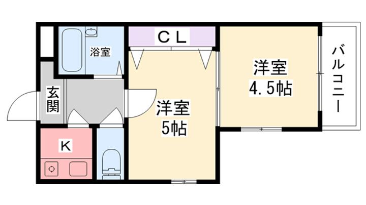 兵庫県西宮市池開町(マンション)の賃貸物件の間取り