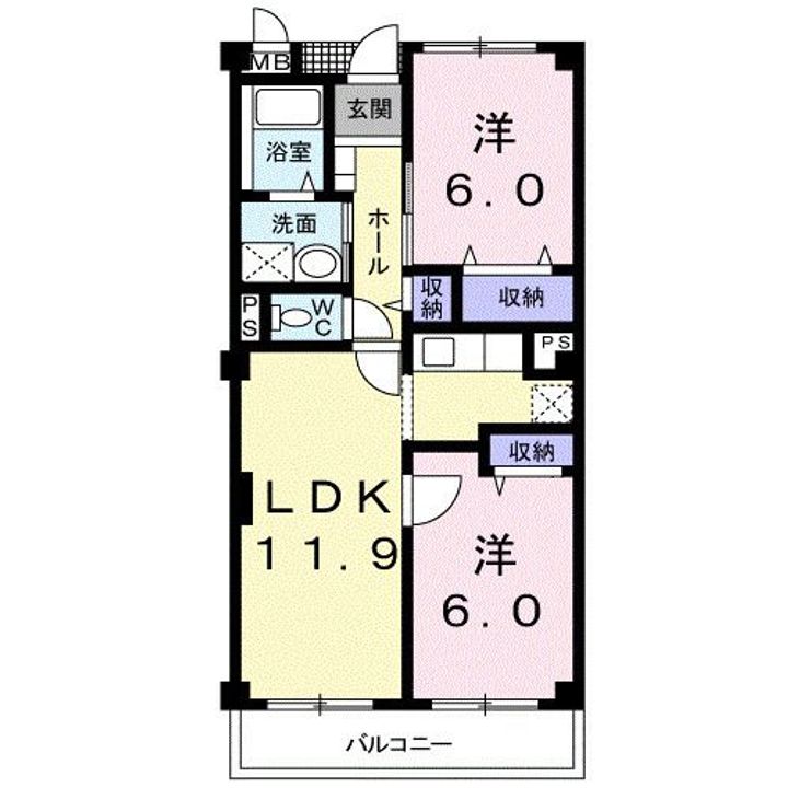 栃木県宇都宮市西一の沢町(マンション)の賃貸物件の間取り