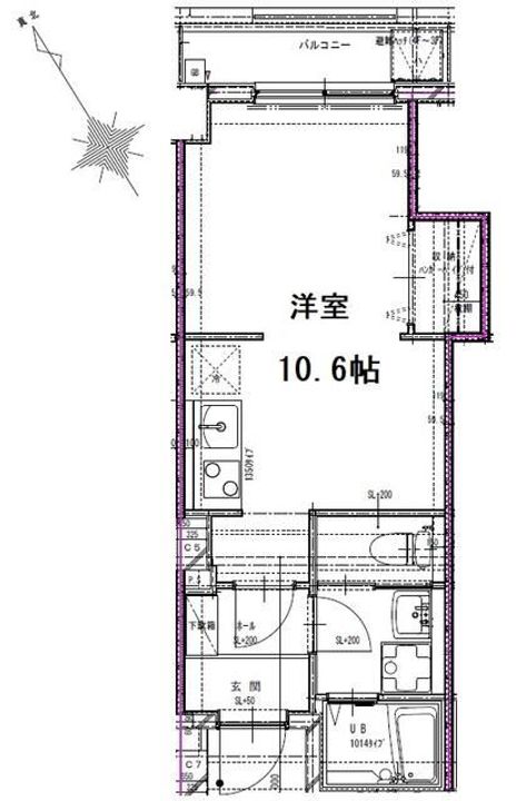 東京都墨田区文花1(マンション)の賃貸物件の間取り