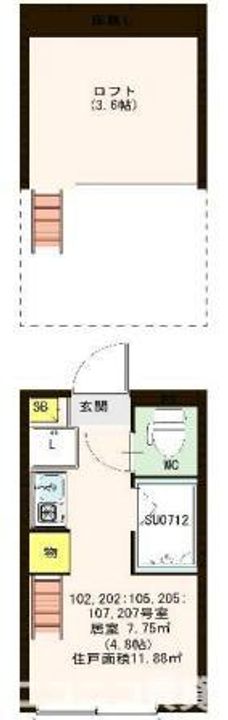 東京都杉並区和田1(アパート)の賃貸物件の間取り