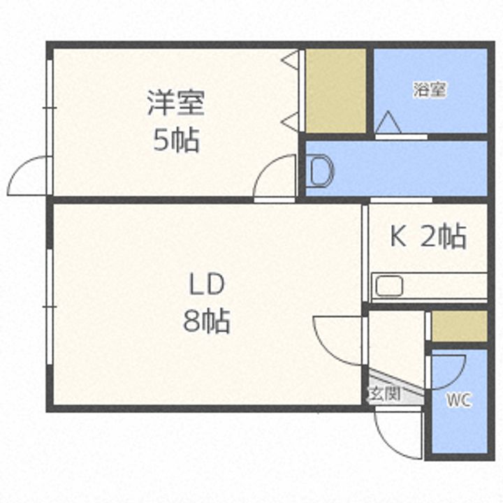 北海道札幌市中央区南十六条西7(アパート)の賃貸物件の間取り