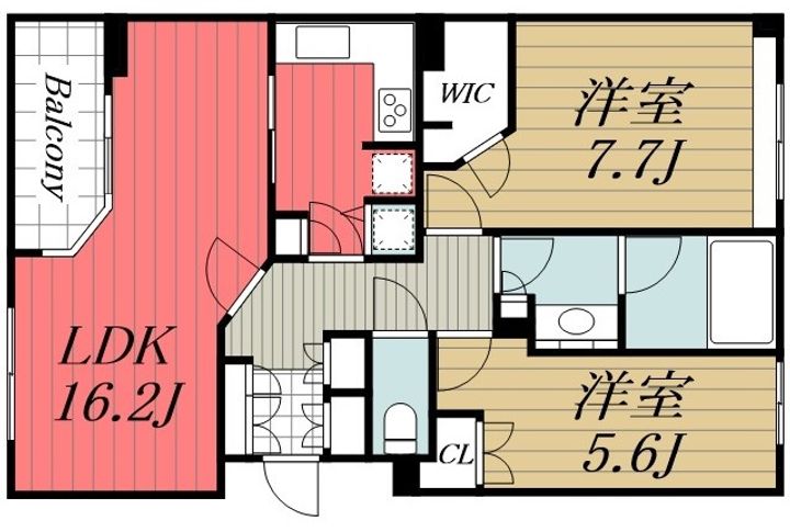 千葉県千葉市美浜区打瀬2(マンション)の賃貸物件の間取り