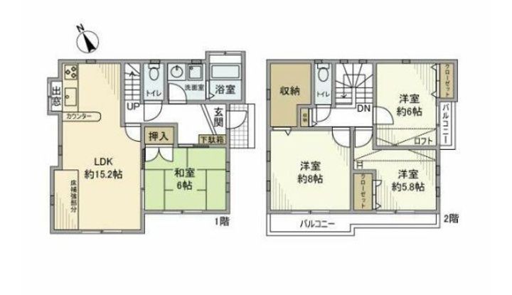 神奈川県川崎市高津区下作延(一戸建)の賃貸物件の間取り