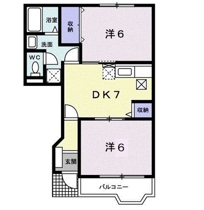 福島県福島市渡利字中江町(アパート)の賃貸物件の間取り