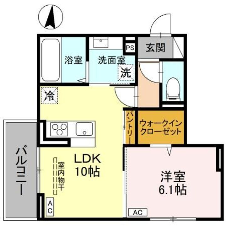 埼玉県越谷市登戸町(アパート)の賃貸物件の間取り