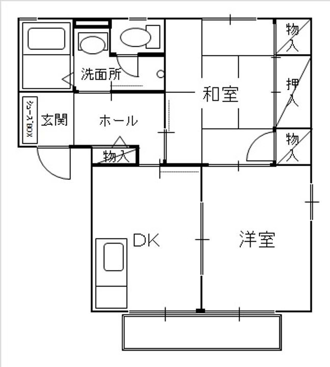 栃木県小山市大字横倉新田(アパート)の賃貸物件の間取り