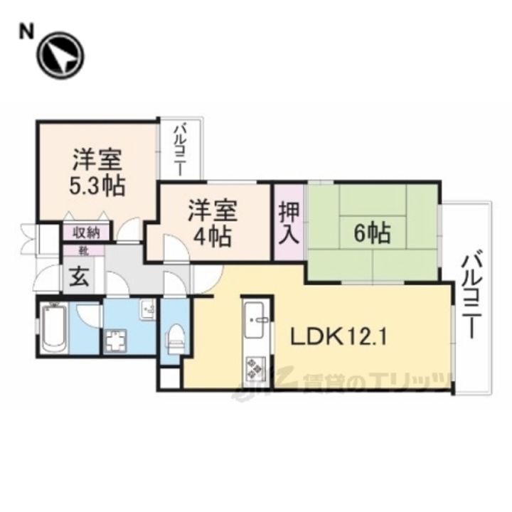 パーク・ノヴァあやめ池の間取り