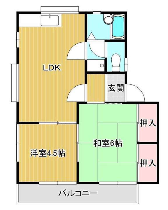 第五高間ハイツの間取り