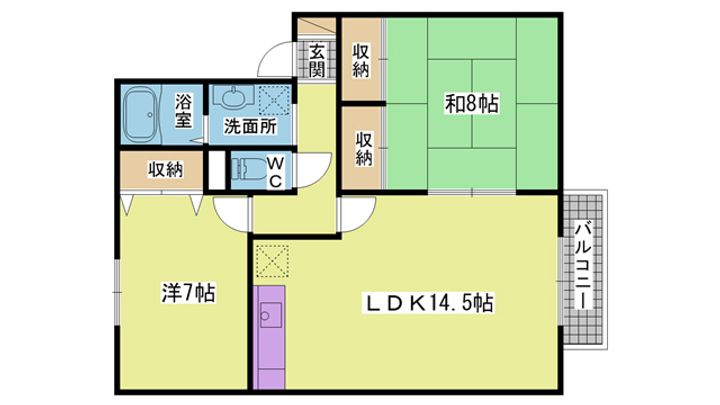 兵庫県三木市大村(アパート)の賃貸物件の間取り