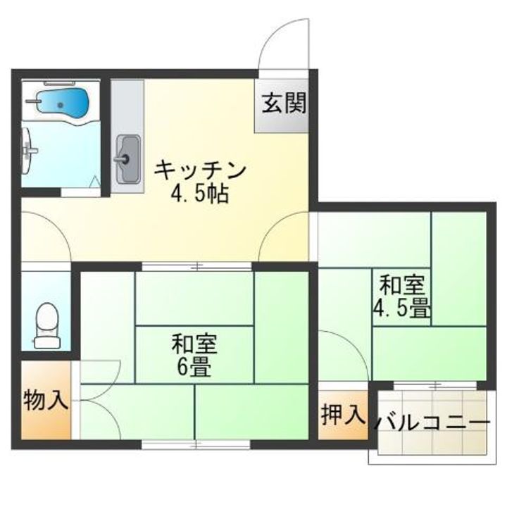 大阪府大阪市西成区南津守6(マンション)の賃貸物件の間取り