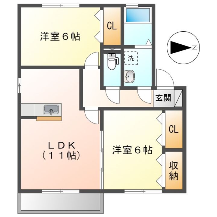 ライフモア守上Bの間取り