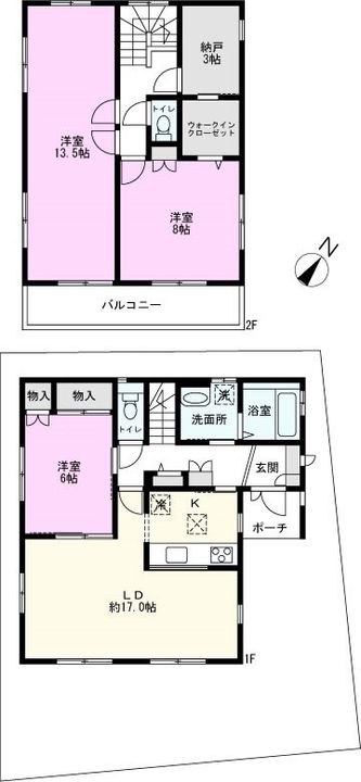千葉県松戸市松戸(一戸建)の賃貸物件の間取り