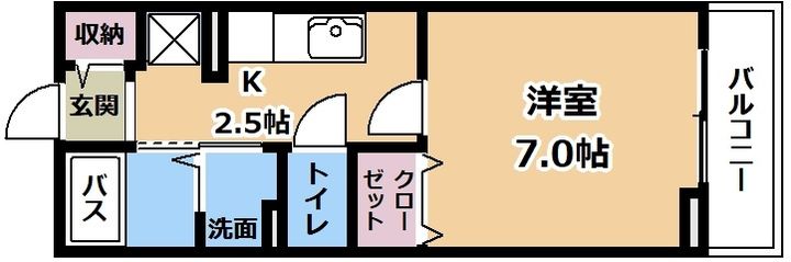 滋賀県草津市矢倉2(アパート)の賃貸物件の間取り