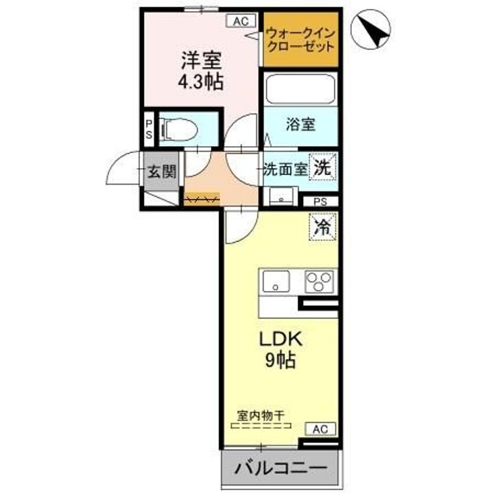 新潟県長岡市千手3(アパート)の賃貸物件の間取り