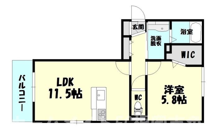 福岡県糟屋郡粕屋町大字内橋(アパート)の賃貸物件の間取り