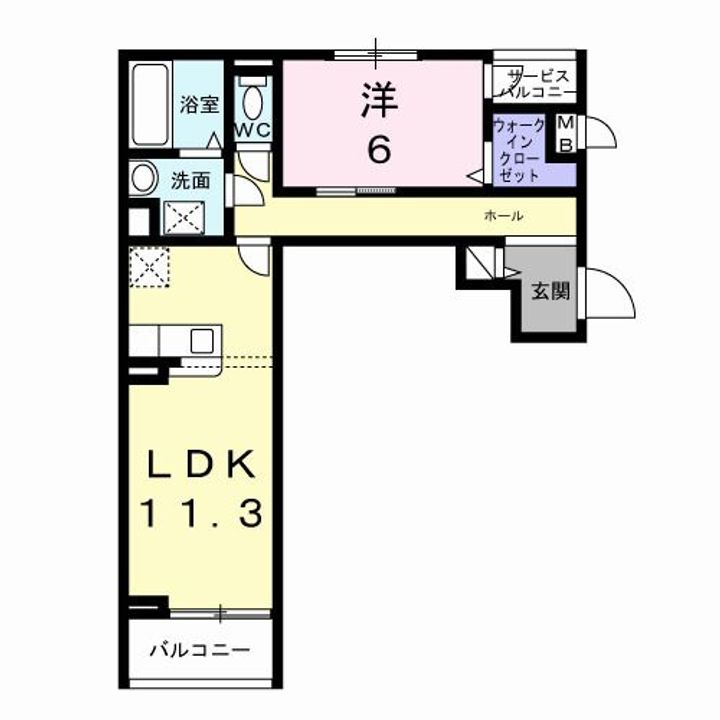 大阪府泉佐野市笠松1(アパート)の賃貸物件の間取り