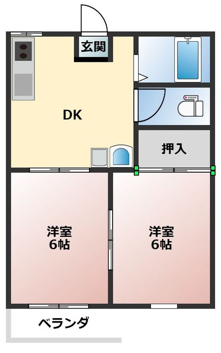 群馬県高崎市下小鳥町(アパート)の賃貸物件の間取り