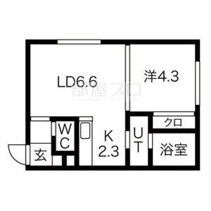 北海道札幌市西区発寒一条3(マンション)の賃貸物件の間取り