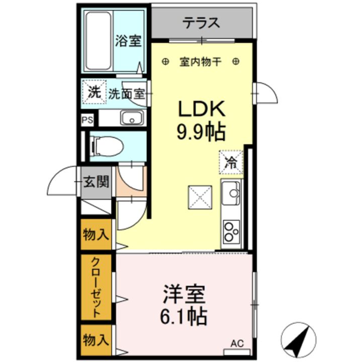 東京都八王子市堀之内3(アパート)の賃貸物件の間取り