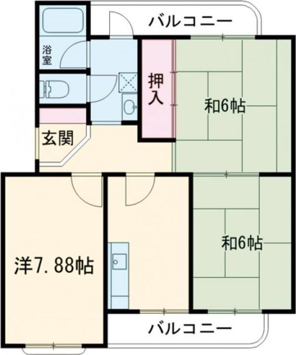 奈良県生駒郡三郷町立野南2(マンション)の賃貸物件の間取り