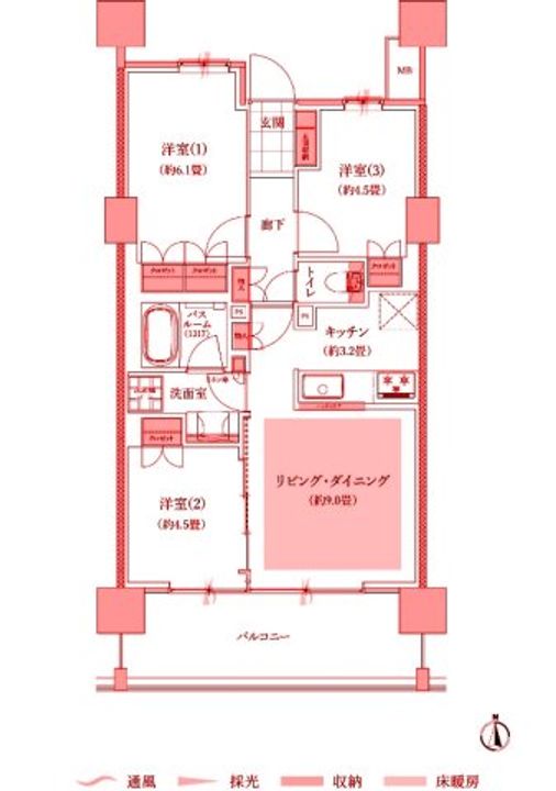 ライオンズ横濱瀬谷ステーションスクエアの間取り