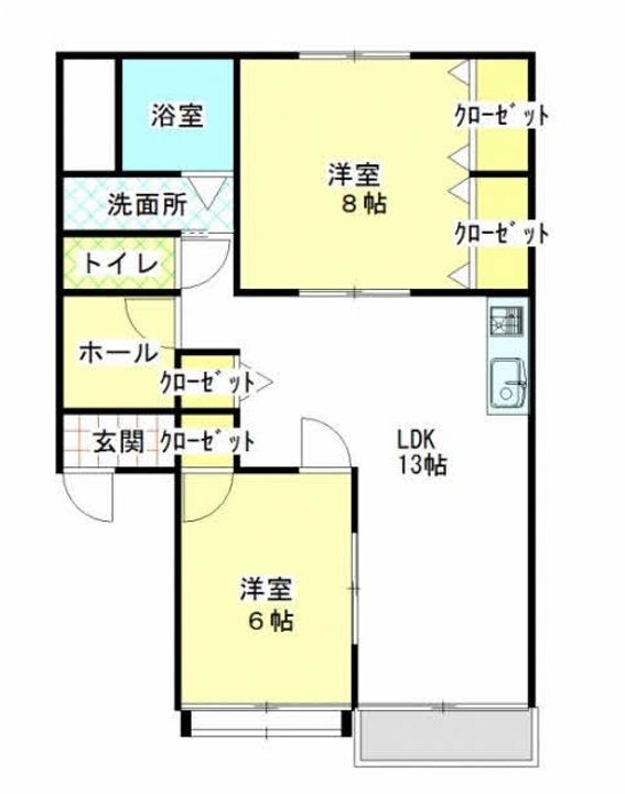 ハウスプラドールB棟の間取り