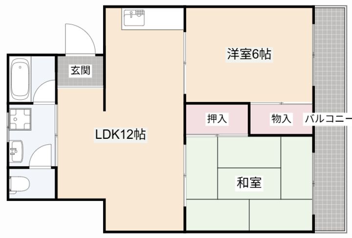大阪府高槻市如是町(マンション)の賃貸物件の間取り