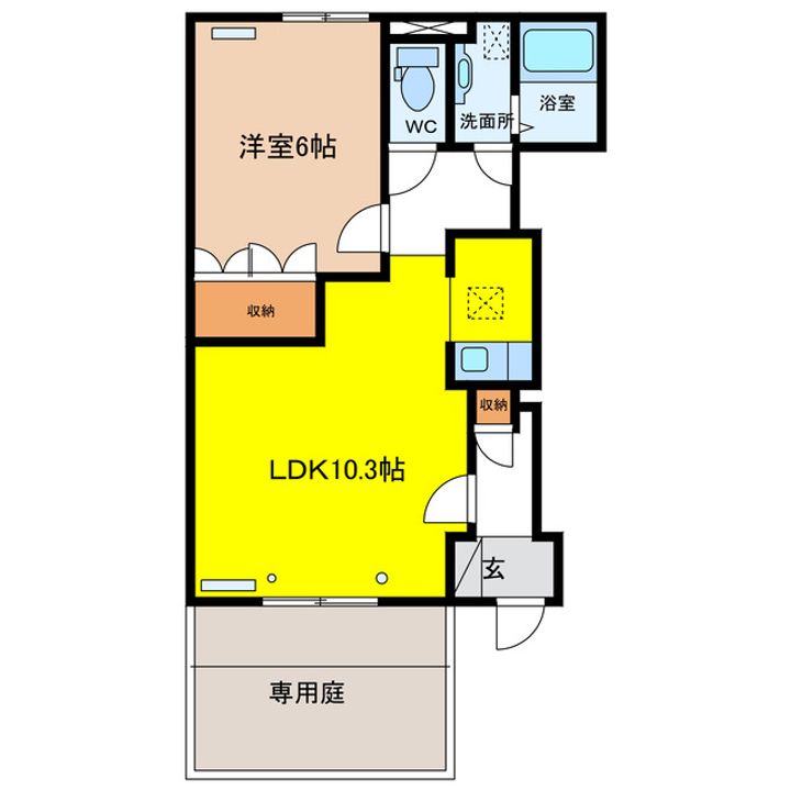 岐阜県岐阜市芋島1(アパート)の賃貸物件の間取り