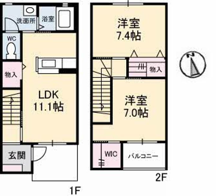 グランマスト郷 B棟の間取り