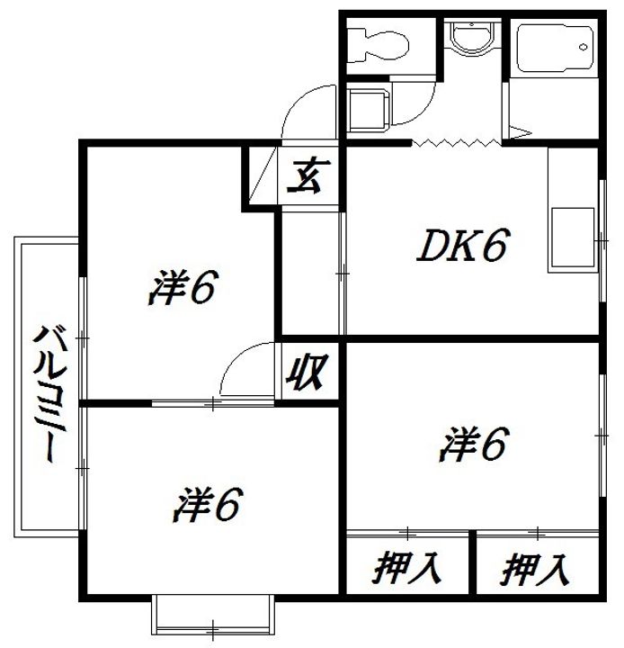 静岡県浜松市中央区曳馬4(アパート)の賃貸物件の間取り