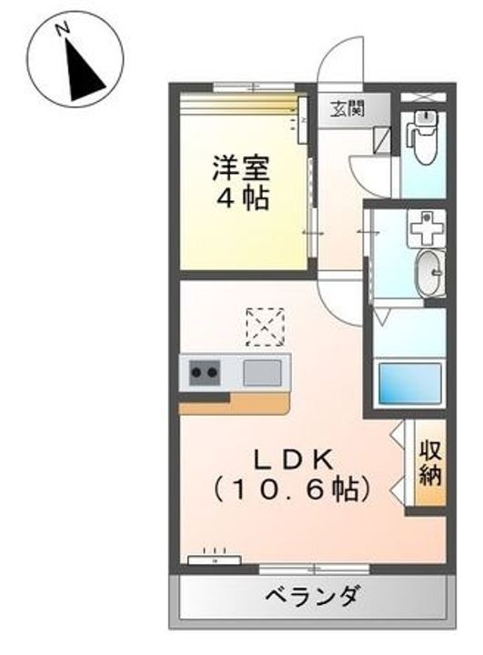 岡山県倉敷市福田町古新田(マンション)の賃貸物件の間取り
